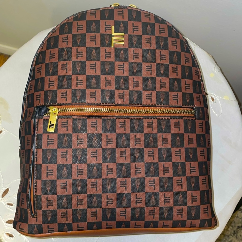London Fog Logo Backpack, medium size,vegan leather